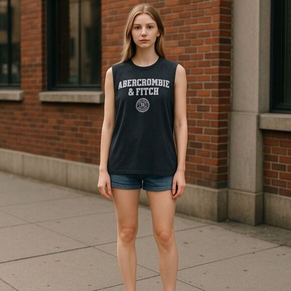 Abercrombie & Fitch Women’s Charcoal Gray Muscle Shirt Size Small - Picture 1 of 11